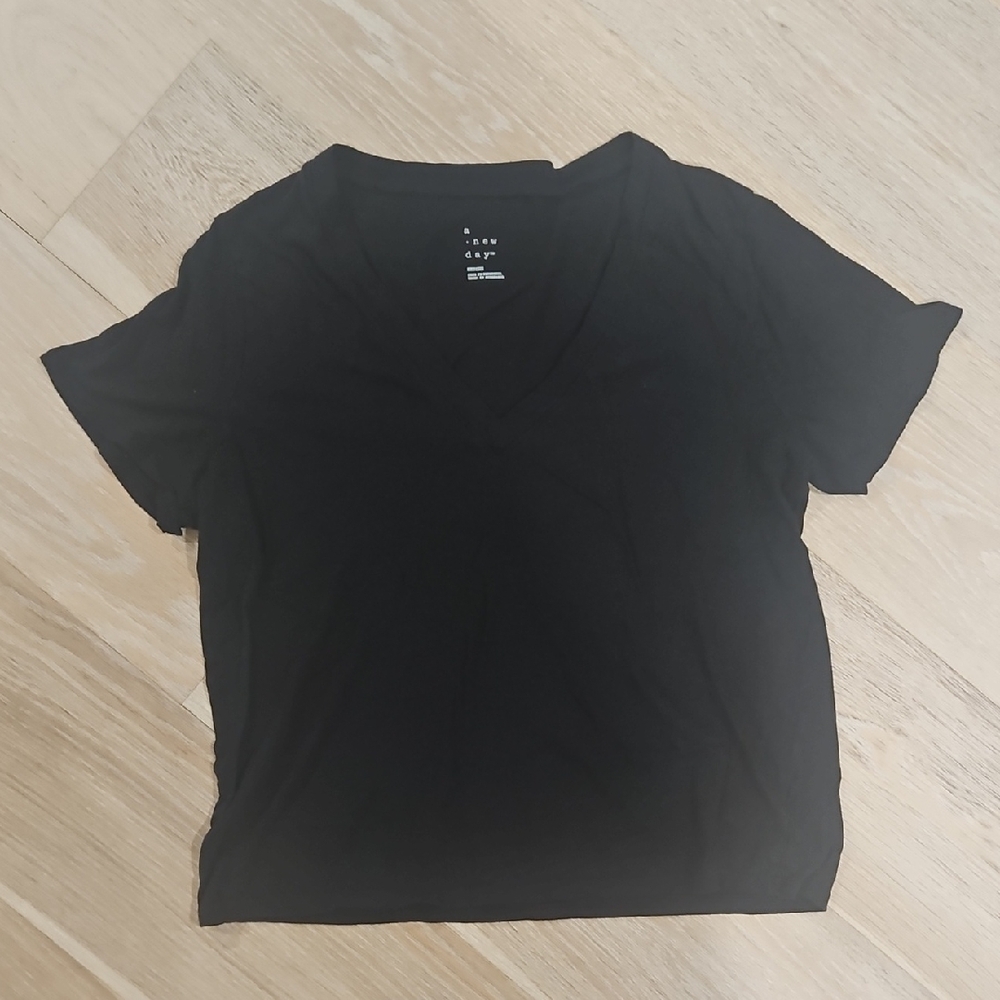 A New Day Black V-Neck Tee